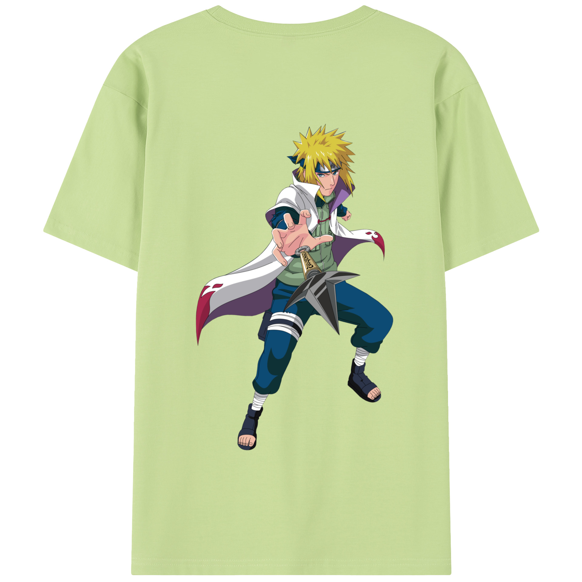 （画像用） NARUTO -ナルト- 波風 ミナト Namikaze Minato 綿100％半袖Tシャツ（背面プリント）